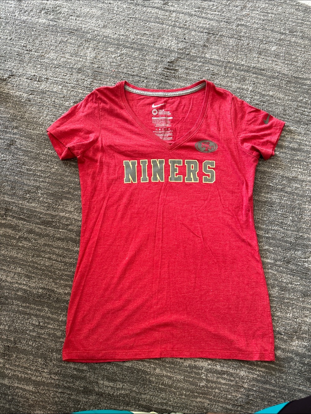 Nike Women’s Red Niners V-Neck Short Sleeve Tee